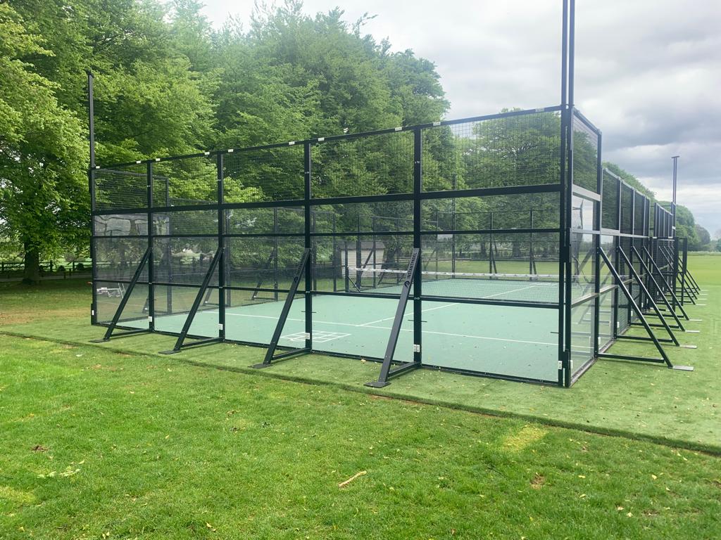 Babbington House Somerset Temporary Padel Courts Install.